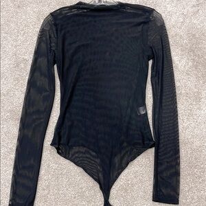 Black Sheer Long Sleeve Top